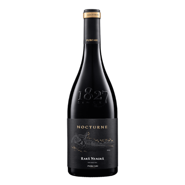 Abbildung einer Flasche moldauischen Rotweins „Nocturne Rara Neagra“ vom Weingut Chateau Purcari